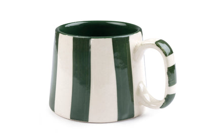 Ceramic olive  Stripe Coffee cup- 220ml (SET OF 4)