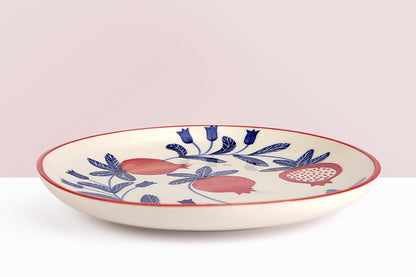 Indian Anaar plate, Red- 7x1 Inches (Set of 4)