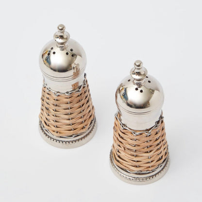 BASKETWEAVE SALT & PEPPER SHAKER SET