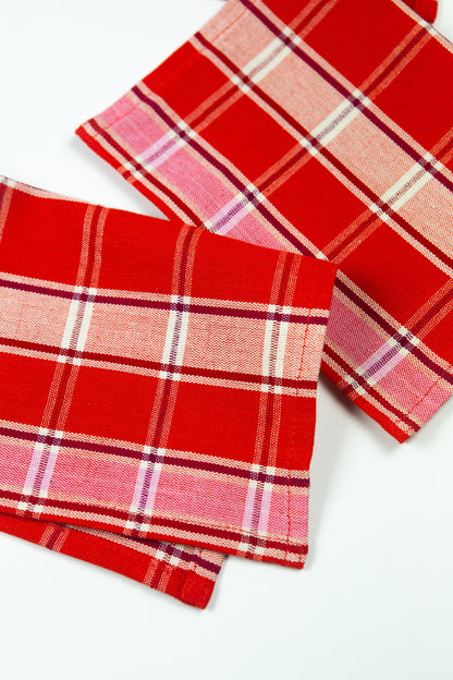 Camila Plaid Cocktail Napkins, Set of 4