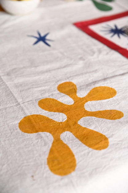 Celestial Matisse Blockprint Tablecloth