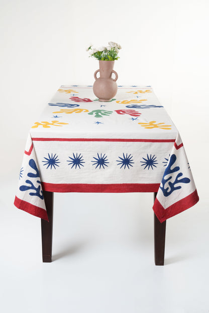 Celestial Matisse Blockprint Tablecloth