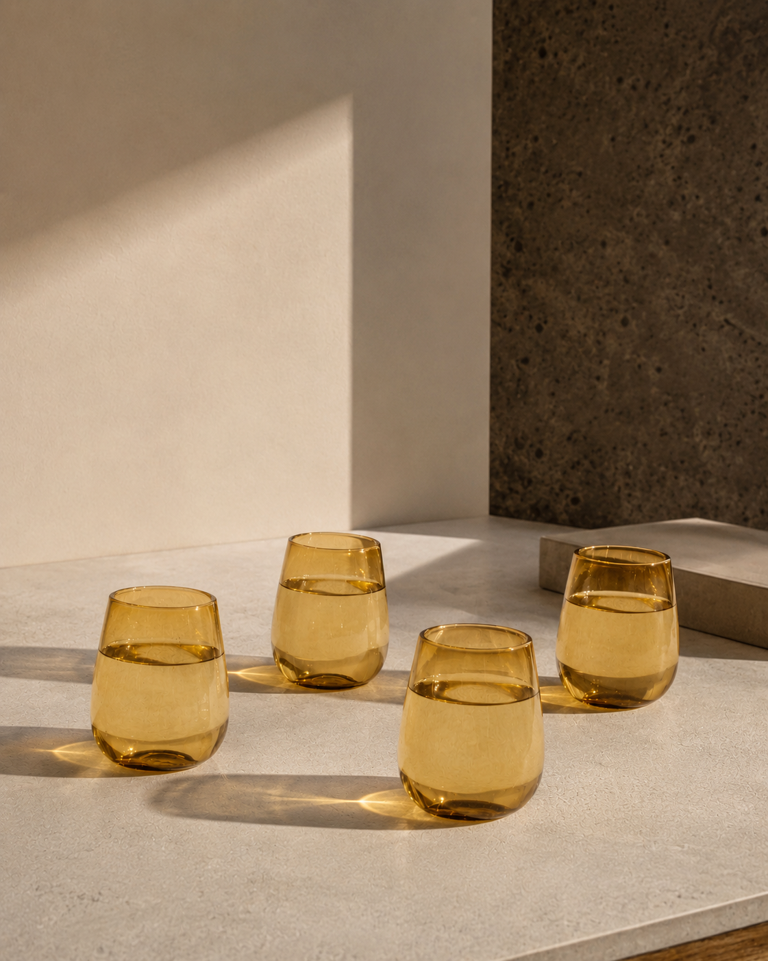 Lucia Amber Short Glass (Set of 4) by MESO