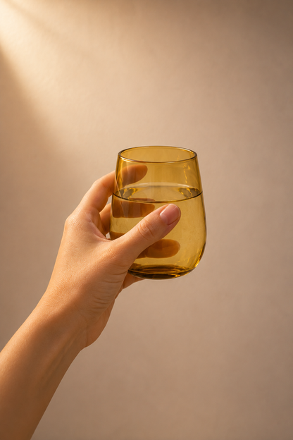 Lucia Amber Short Glass (Set of 4) by MESO