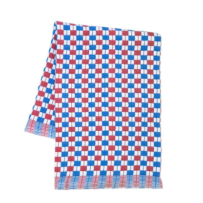 Quilted Sujani Throw Blanket - Red & Blue