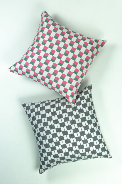 Sujani Pillow - Black & White Checkered Pillow