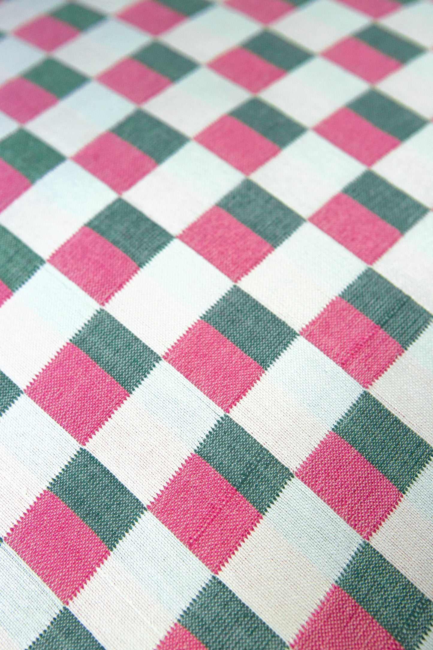 Sujani Pillow - Green & Pink Checkered