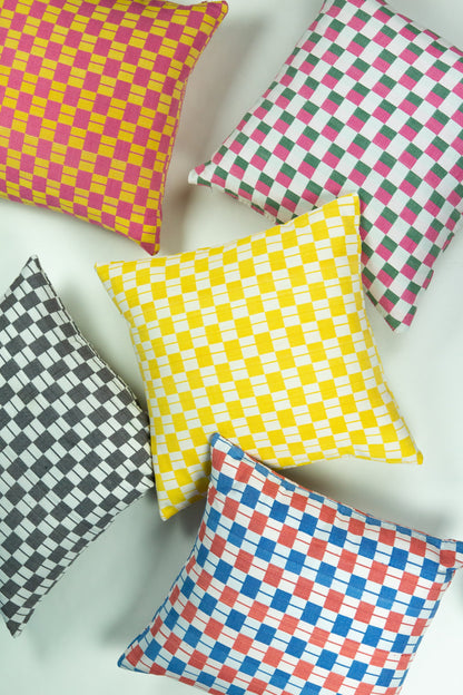 Sujani Pillow - Yellow & Pink Checkered