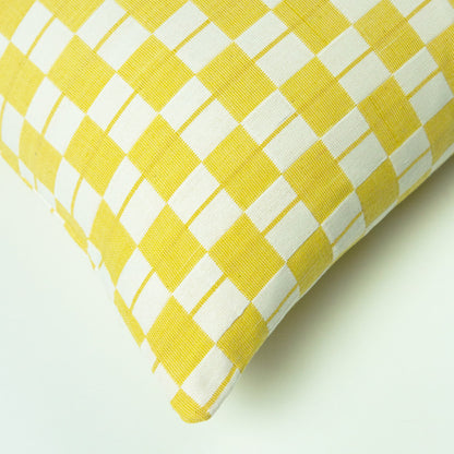 Sujani Pillow - Yellow & White Checkered