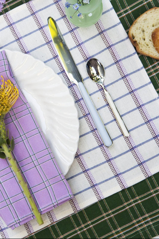 San Lucas Plaid White & Lilac Placemat