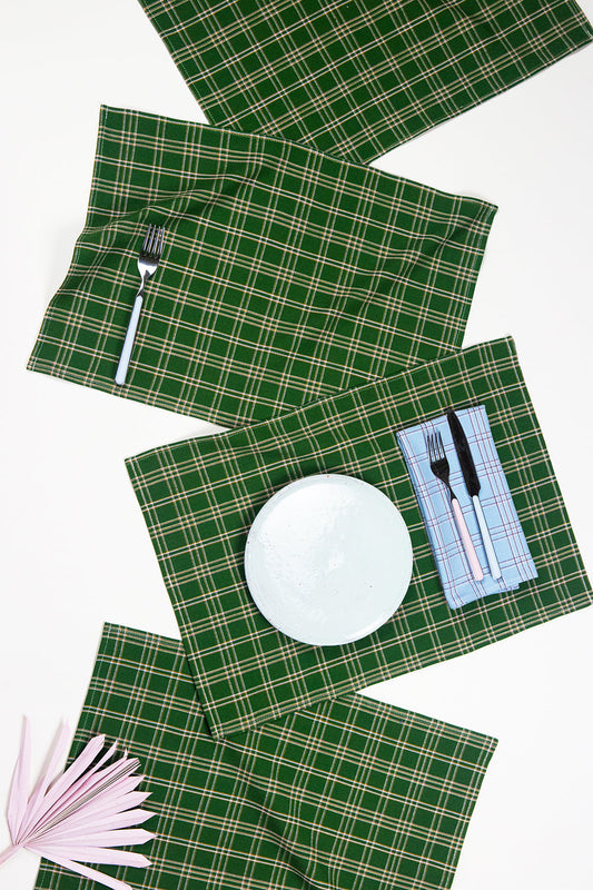 Chiapas Plaid Forest Green Placemat