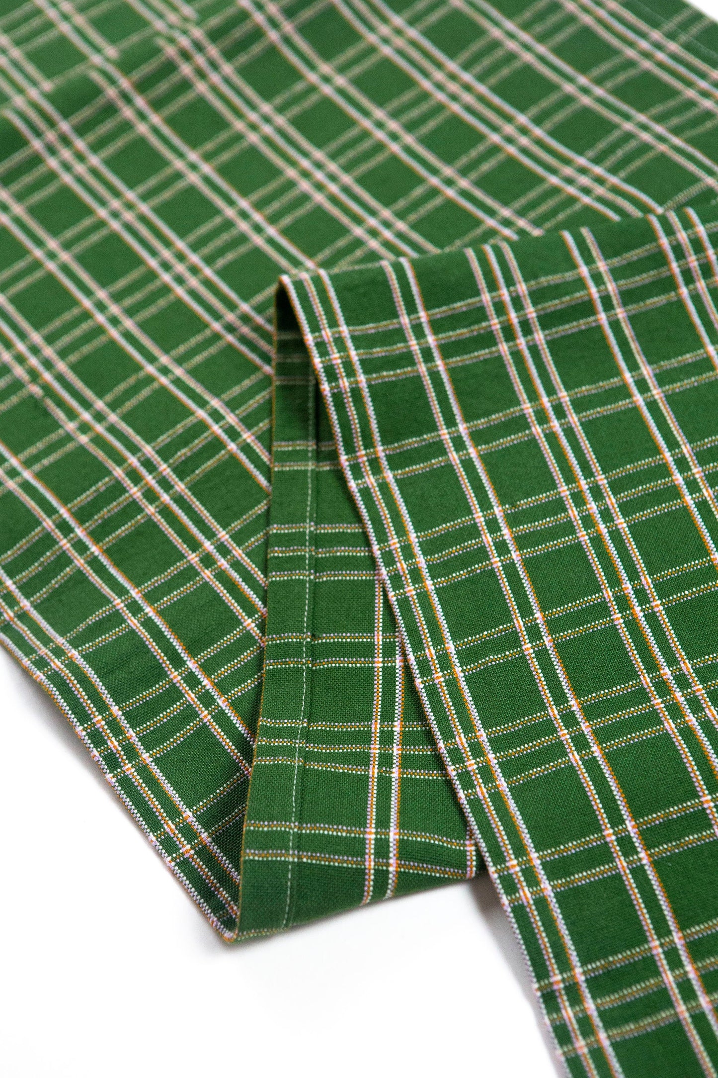 Chiapas Plaid Forest Green Table Runner