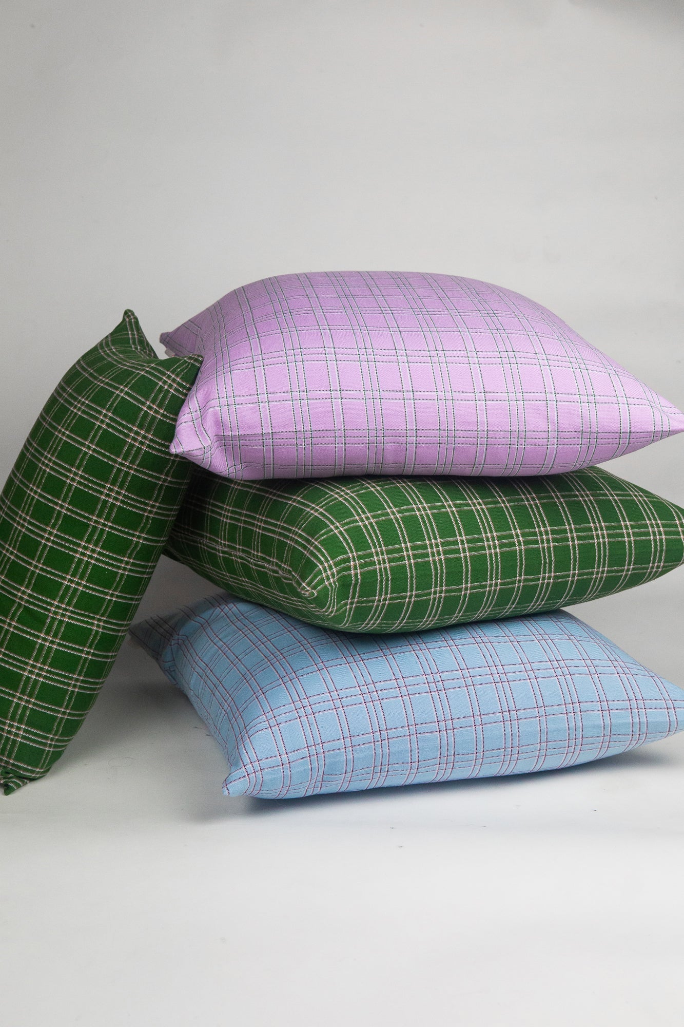 Chiapas Plaid Lilac Pillow