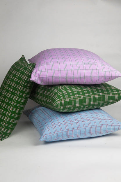 Chiapas Plaid Lilac Pillow