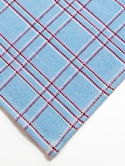 Chiapas Plaid Light Blue Table Runner