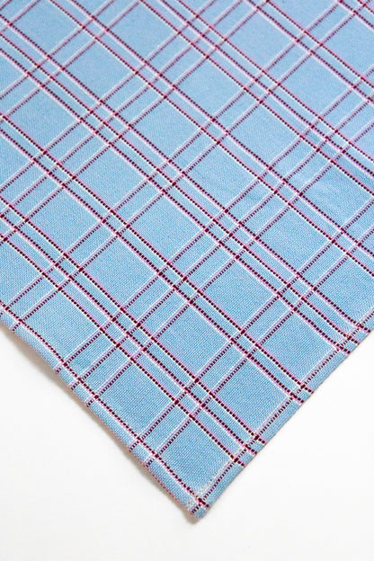 Chiapas Plaid Light Blue Cocktail Napkins Set of 4