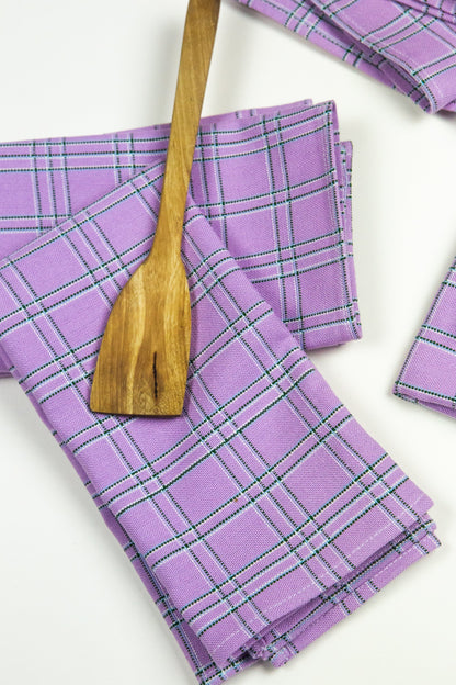 Chiapas Plaid Lilac Napkin