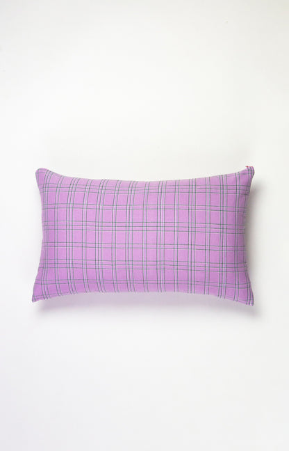 Chiapas Plaid Lilac Pillow