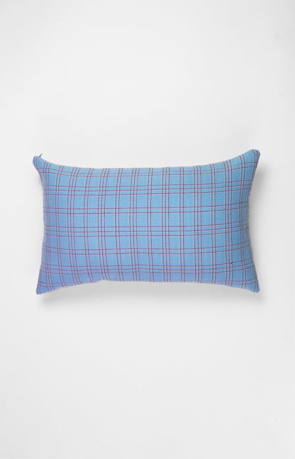 Chiapas Plaid Light Blue Pillow