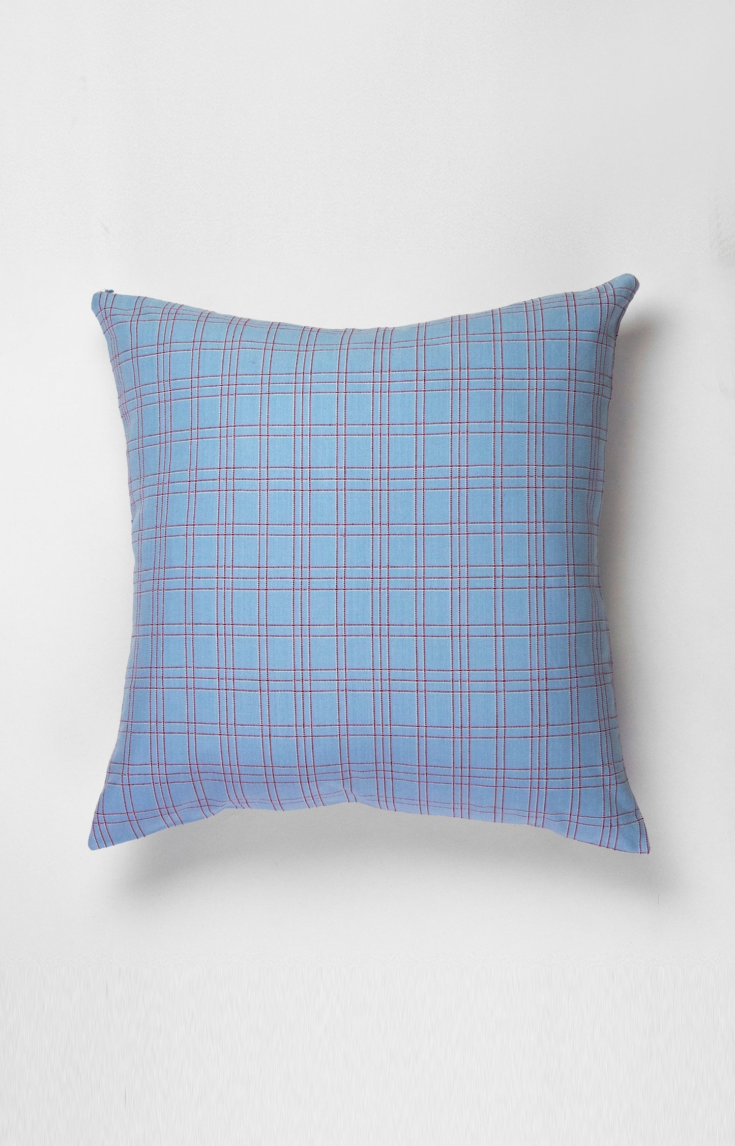 Chiapas Plaid Light Blue Pillow