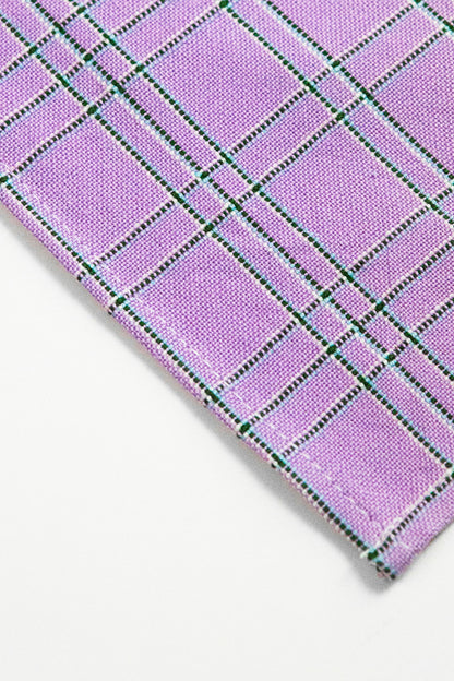 Chiapas Plaid Lilac Table Runner