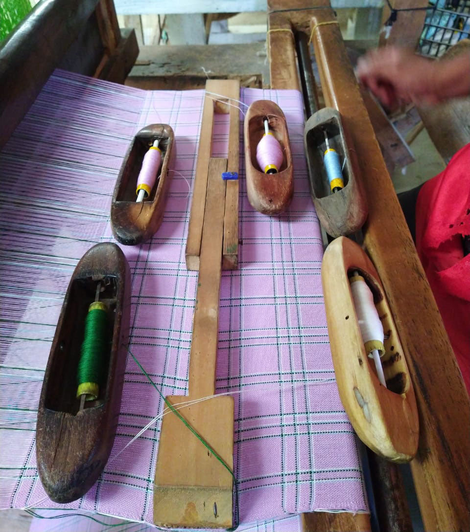 Chiapas Plaid Lilac Kitchen Towel