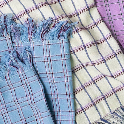 Chiapas Plaid Light Blue Kitchen Towel