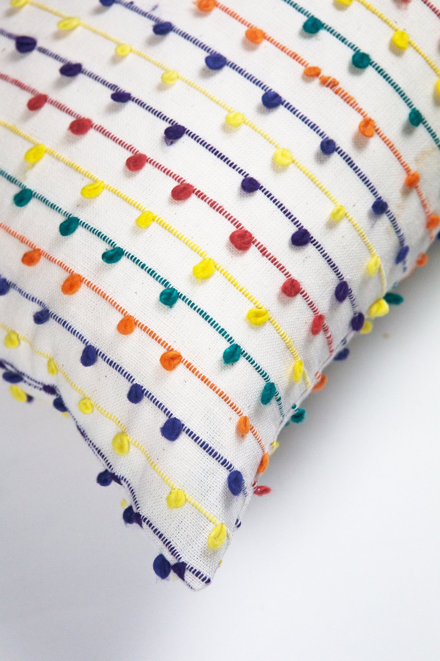 Vintage Rainbow Nubby Pillow