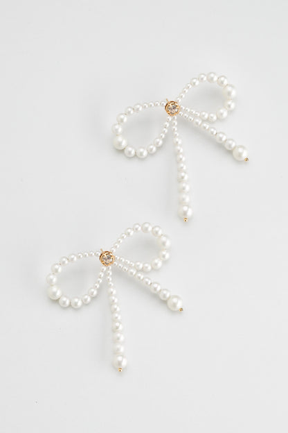 Coquette Pearl Bow Earrings