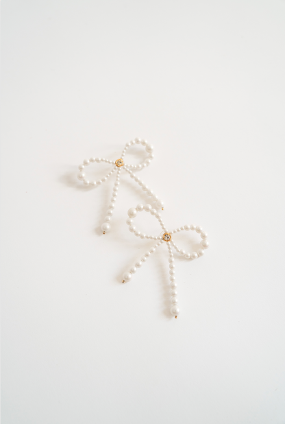 Coquette Pearl Bow Earrings