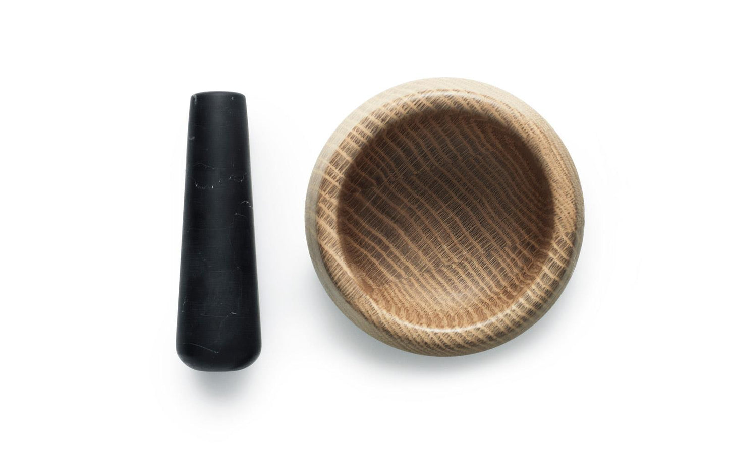 CRAFT MORTAR & PESTLE - BLACK MARBLE / OAK