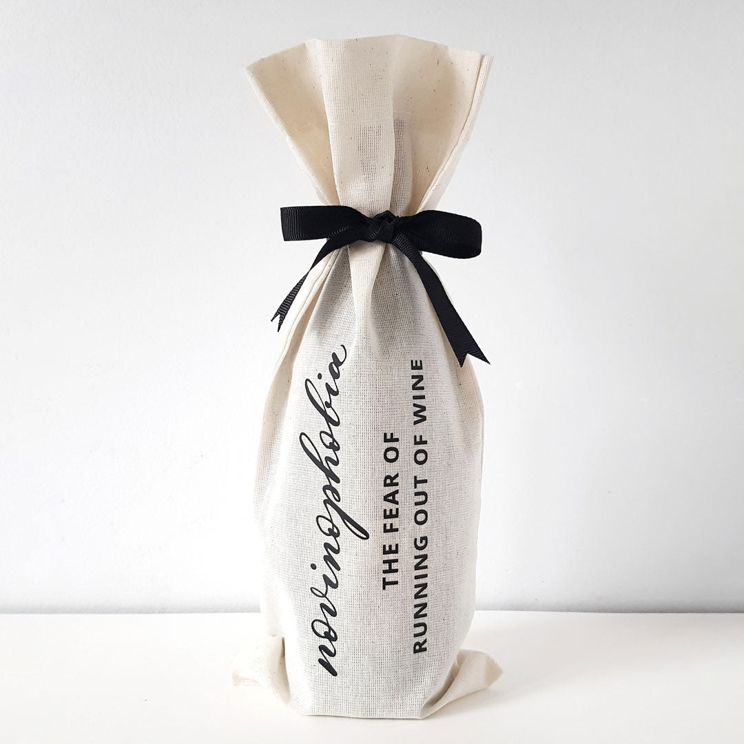 Calligraphed Cotton Wine Bags