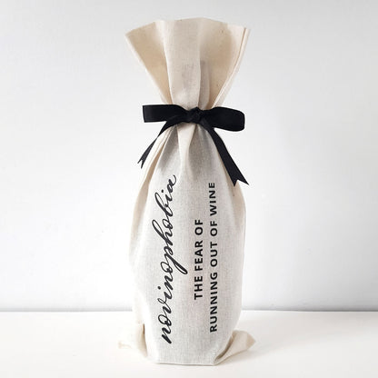Calligraphed Cotton Wine Bags
