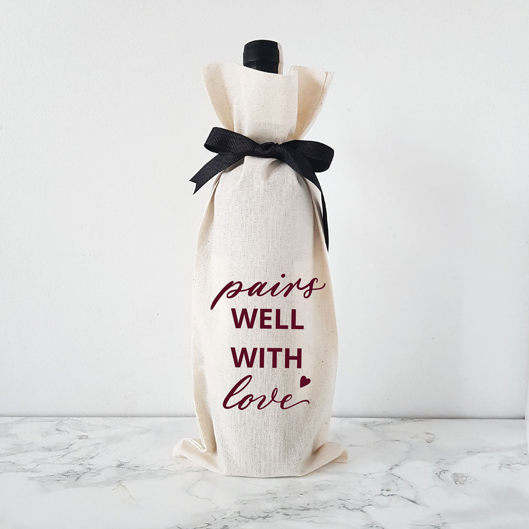Calligraphed Cotton Wine Bags