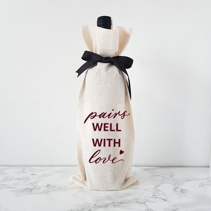 Calligraphed Cotton Wine Bags