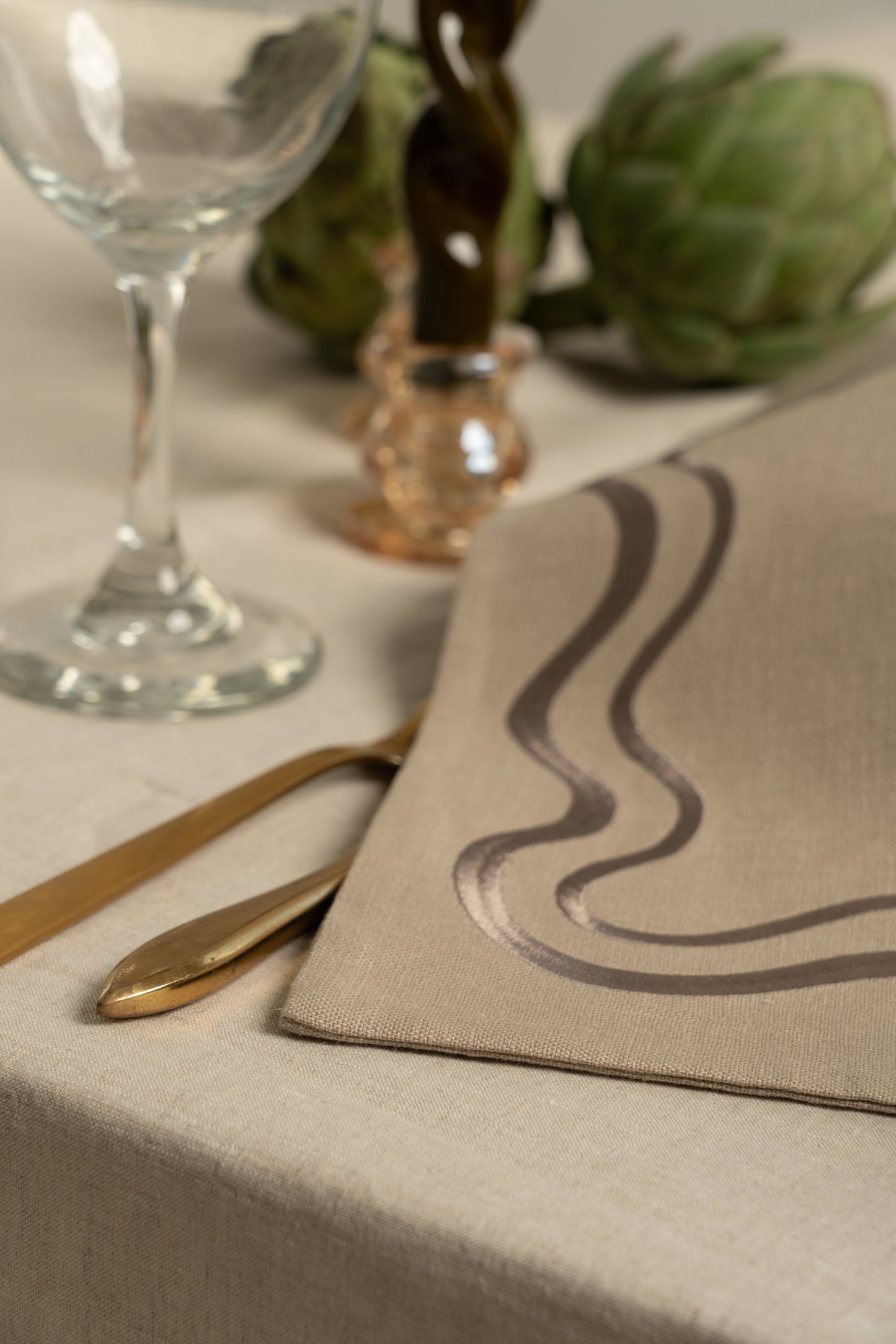 Taupe Wavy Linen