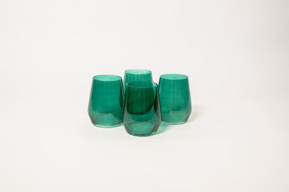 Emerald Green - Stemless Colored Wine Glass