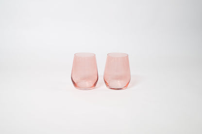 Tickle Me Pink - Stemless Colored Wine Glass