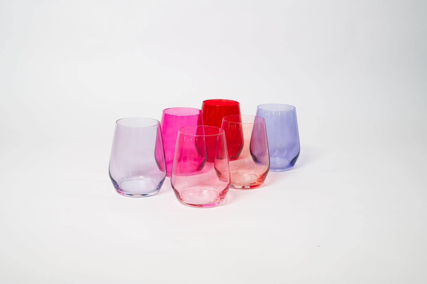 Cotton Candy Collection - Colored Wine Glass Ombré Set of 6