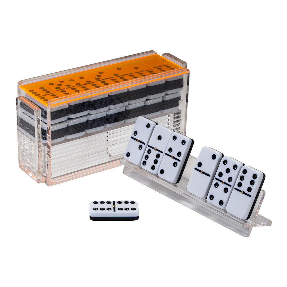 "El Catire" Domino Set with Racks -Neon Orange