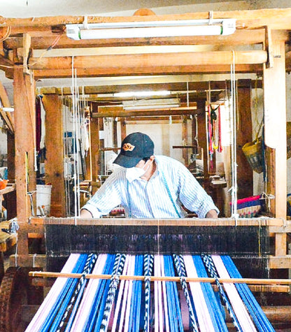 Palm Ikat Runner in Blue & Pink