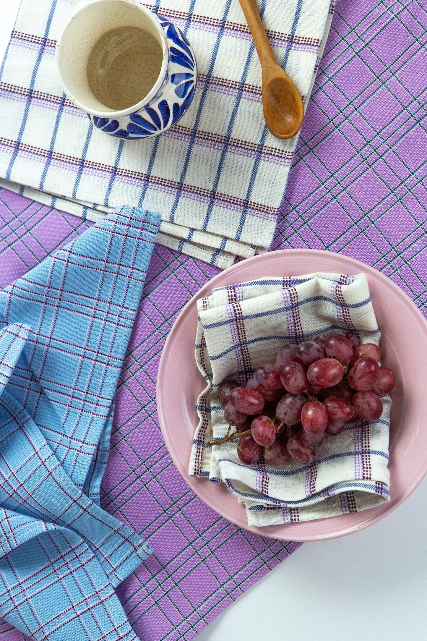 San Lucas Plaid White & Lilac Placemat