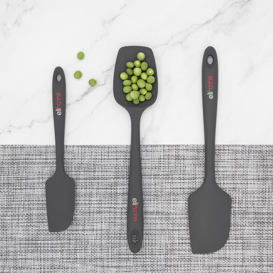 3 Piece Silicone Spatula Set - Grey