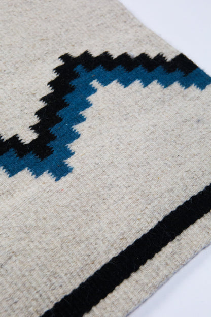 Zapotec Blue & Black Zig Zag Rug #6