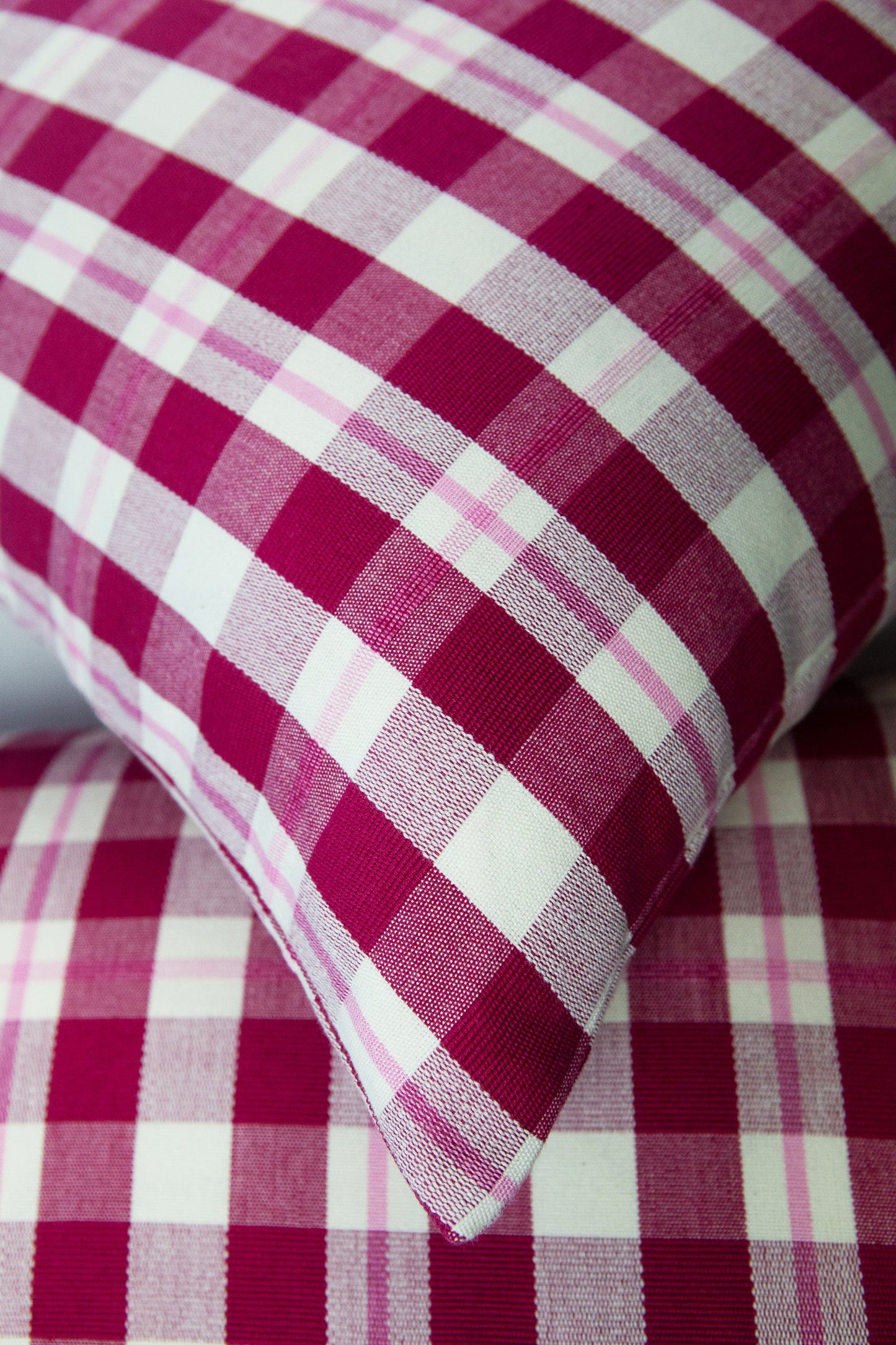 Abigail Cranberry Plaid Pillows