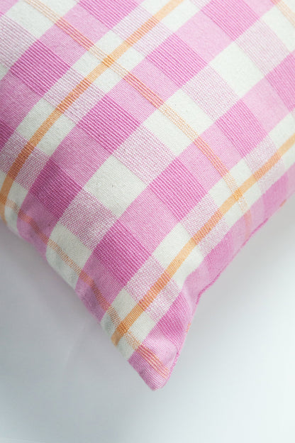 Abigail Bubblegum Pink Plaid Pillow