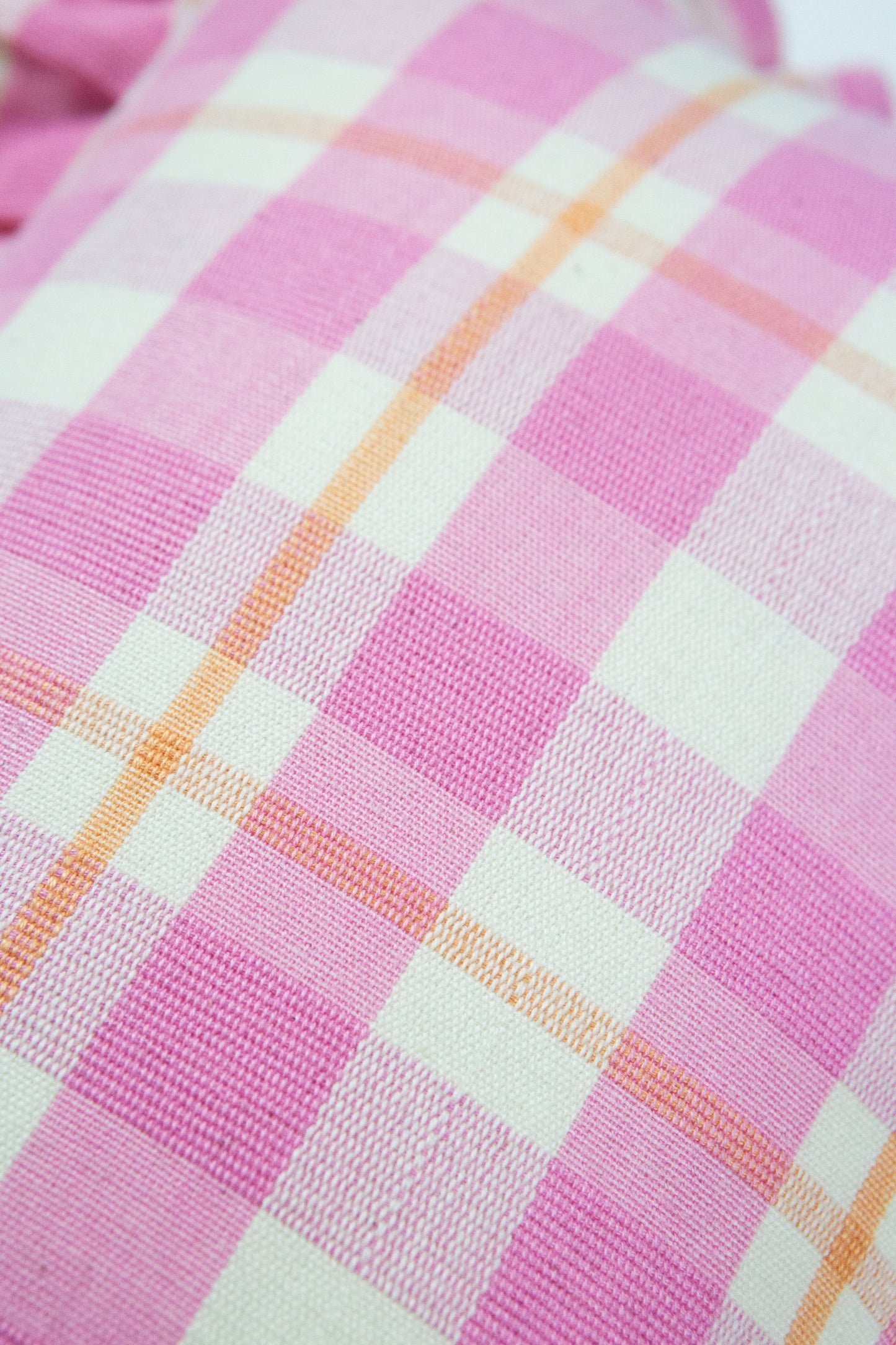 Archive NY Abigail Ruffle Plaid Pillow in Bubblegum