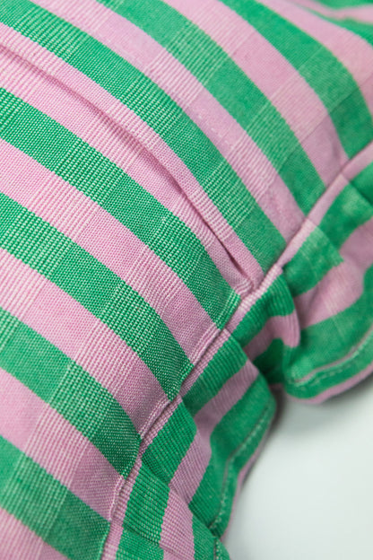 Flora Stripe Ruffle Pillow