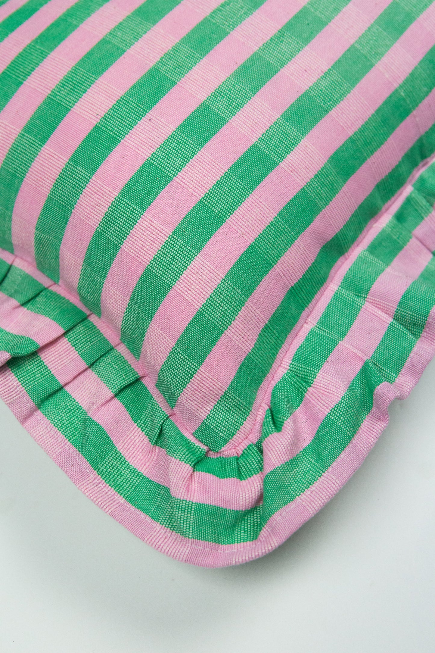 Flora Stripe Ruffle Pillow