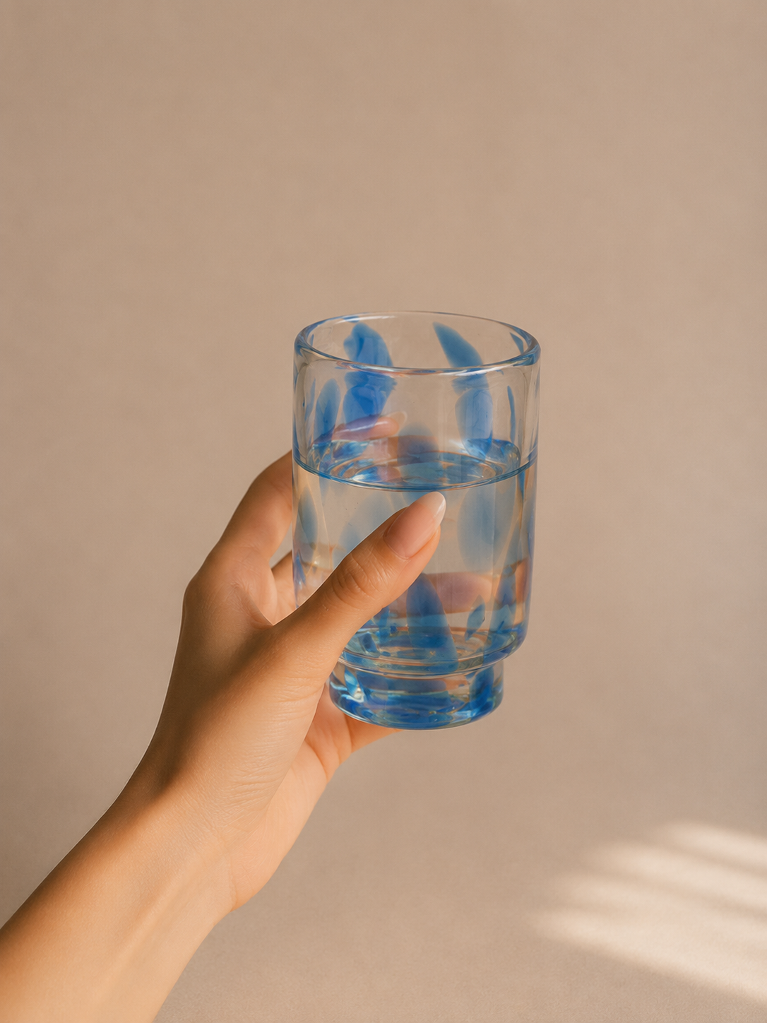 Frida Tall Glasses Blue & Clear (Set of 4) by MESO